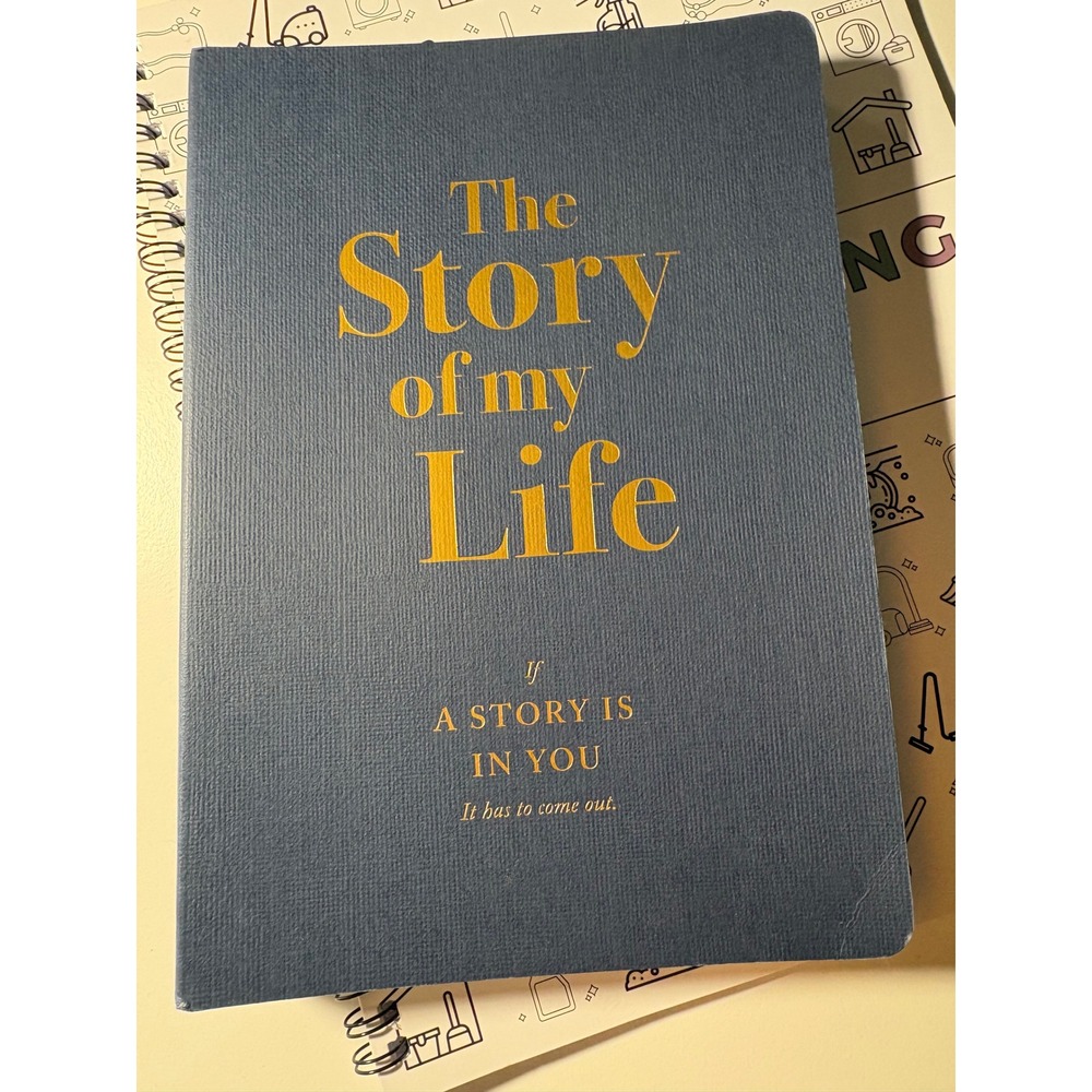 Piccadilly 8x6 Blue The Story of My Life Guided Journal Memory Book Academia